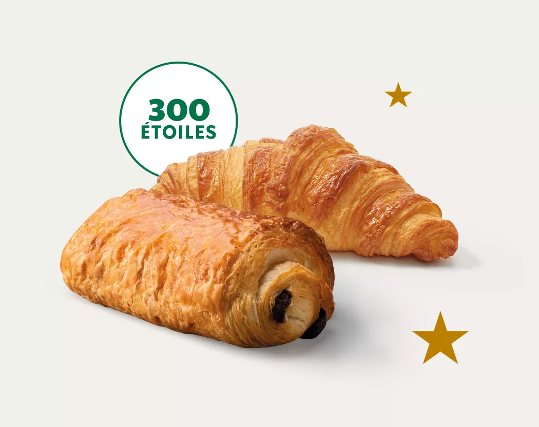 1 croissant et un pain au chocolat