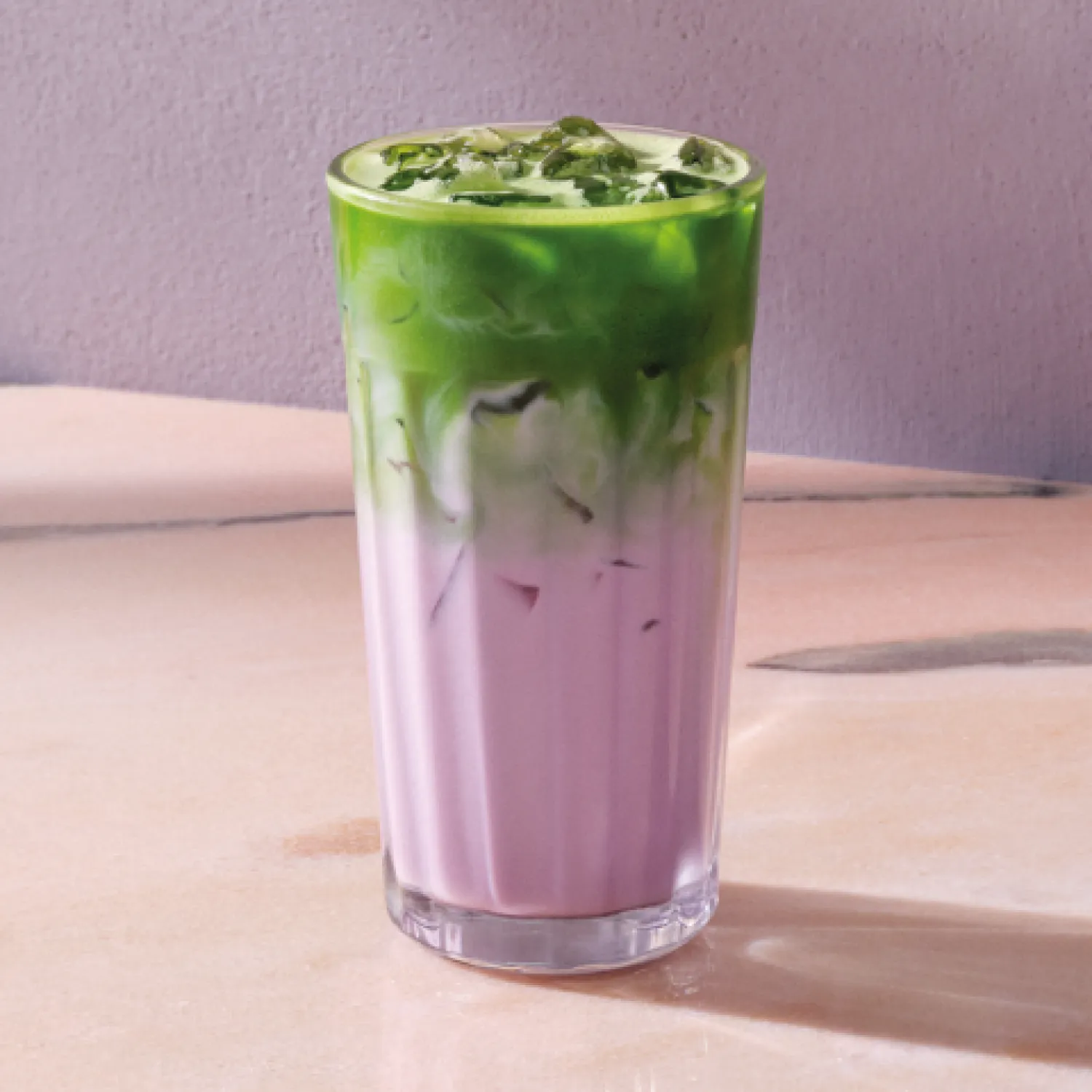 Iced Ube Vanilla Matcha Latte